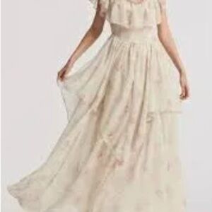 LoveShackFancy Noni Off Shoulder Tiered Maxi Dress - New